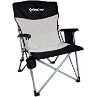 KingCamp Silla de Camping Plegable Acolchada-Transpirable con portavasos y Bolsillo